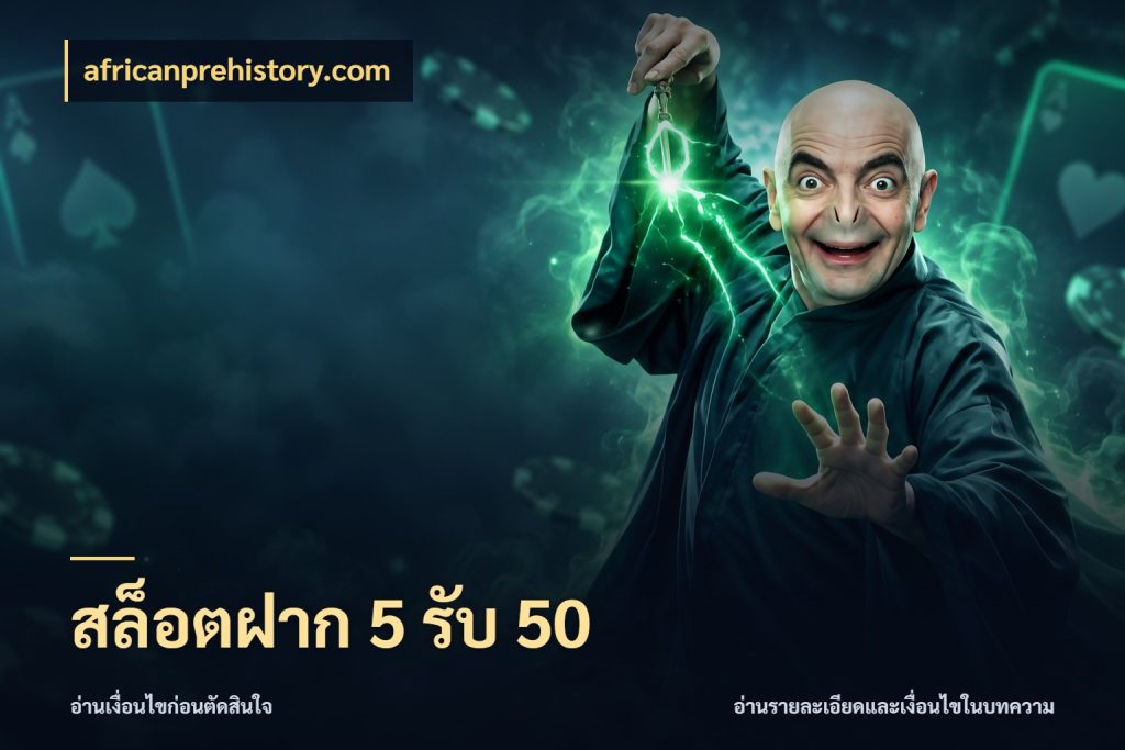 สล็อตฝาก 5 รับ 50 โปรยอดรับที่สายเกมสนใจ ในมุม africanprehistory.com