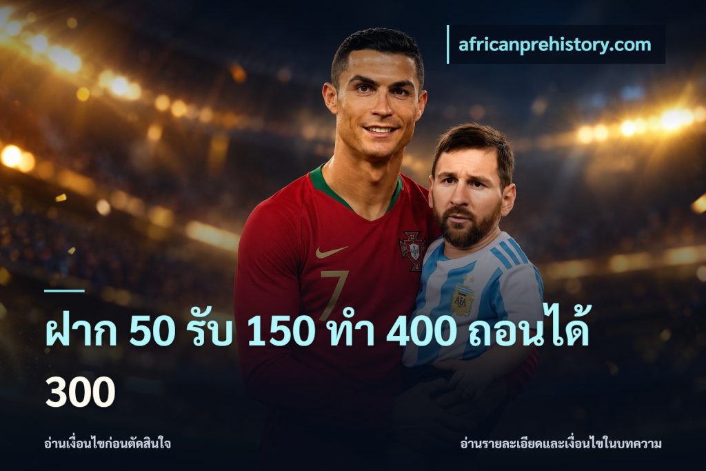 ฝาก 50 รับ 150 ทํา 400 ถอนได้ 300