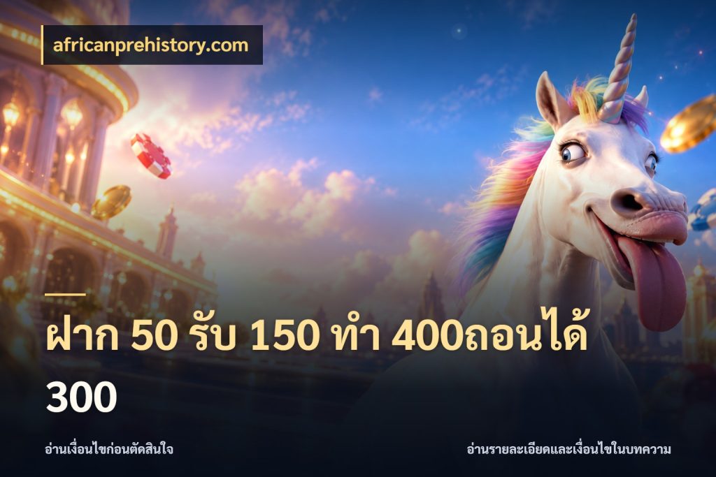 ฝาก 50 รับ 150 ทํา 400ถอนได้ 300 เปิดมุมโปรให้เข้ากับเกมแนวโปรด สไตล์ africanprehistory.com