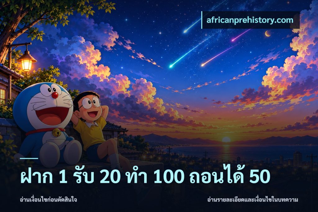 ฝาก 1 รับ 20 ทำ 100 ถอนได้ 50
