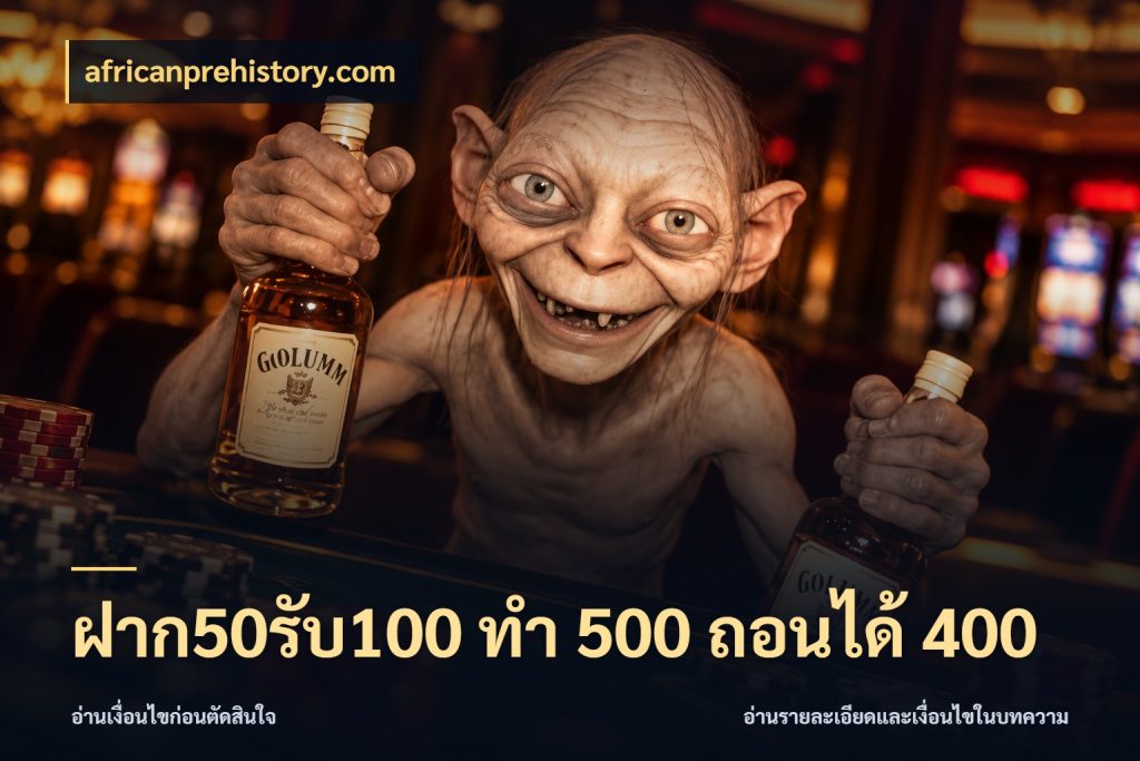 ฝาก50รับ100 ทํา 500 ถอนได้ 400 สีสันของโปรฝากและยอดรับ กับ africanprehistory.com