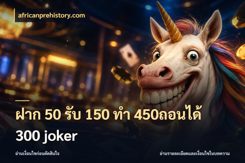 ฝาก 50 รับ 150 ทํา 450ถอนได้ 300 joker จุดเด่นของเครดิตที่คนชอบเกมอยากรู้ สไตล์ africanprehistory.com