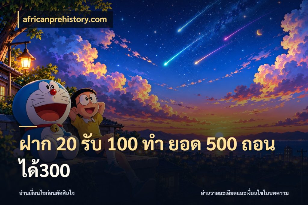 ฝาก 20 รับ 100 ทํา ยอด 500 ถอนได้300 เปิดมุมโปรให้เข้ากับเกมแนวโปรด กับ africanprehistory.com